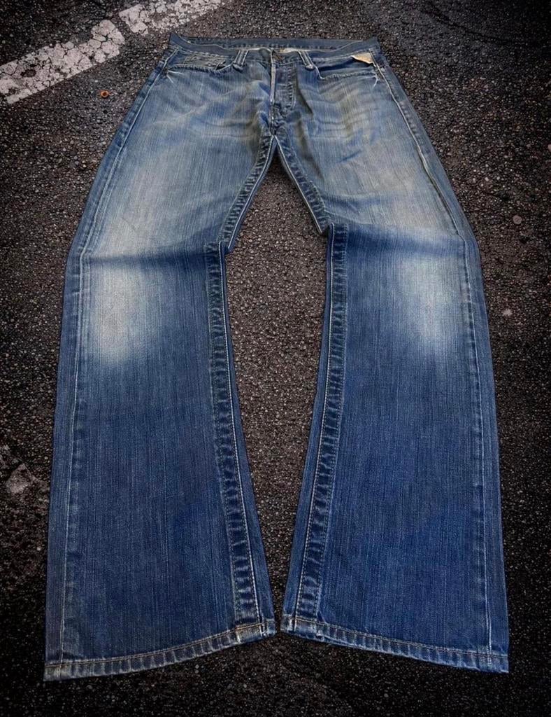 Replay Vintage Straight Leg Jeans 32x34 Y2K Denim, Ophalen of Verzenden, Zo goed als nieuw, Blauw, W33 - W34 (confectie 48/50)