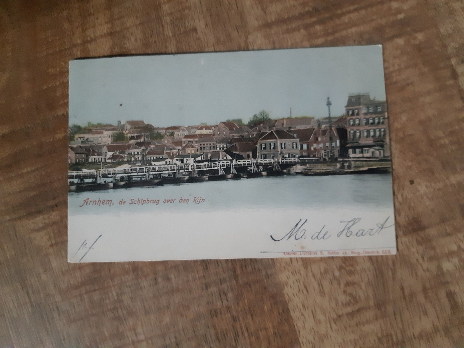 Ansichtkaart Arnhem De Schipbrug over de Rijn 1904, Ophalen of Verzenden