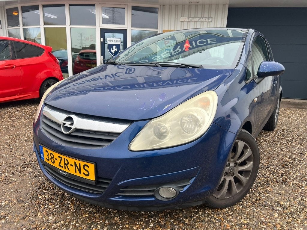 Opel Corsa 1.4-16V Enjoy (bj 2008), Auto's, Opel, Gebruikt, Elektrische ramen, 4 cilinders, Blauw