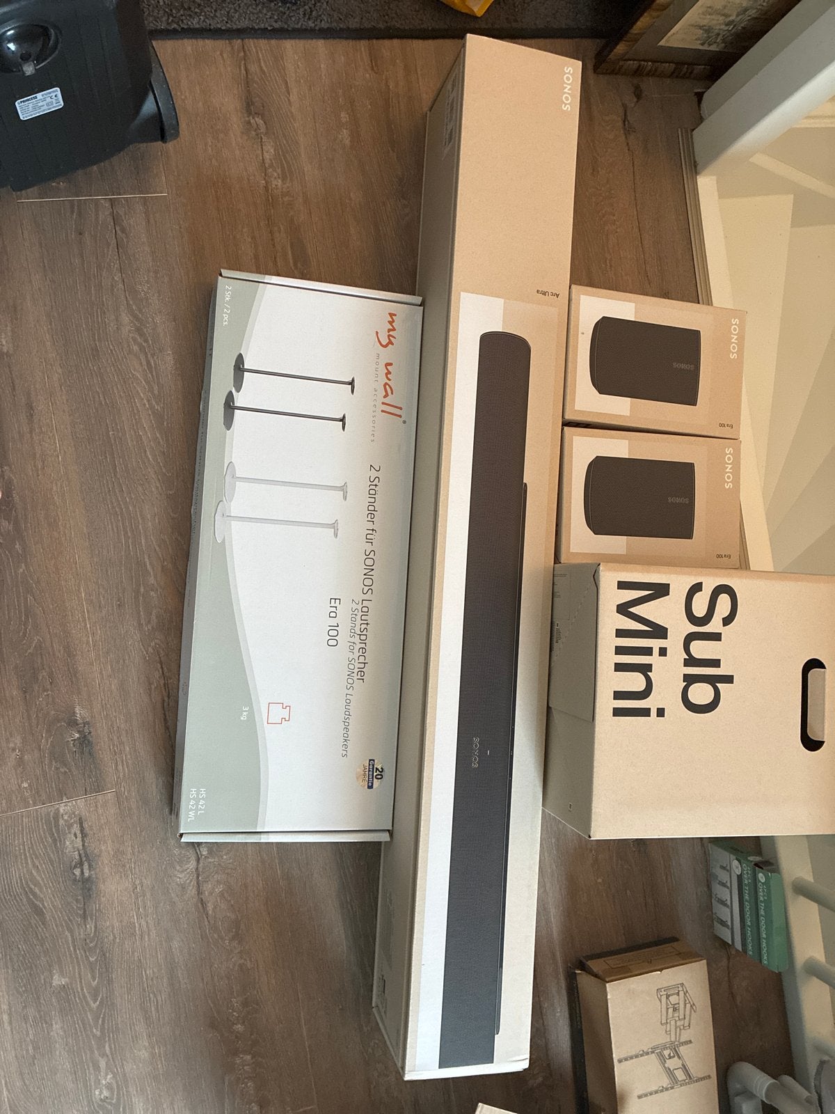 Lege dozen Sonos Arc, Sub Mini, Era 100 en standaarden, Audio, Tv en Foto, Inclusief standaarden, Overige typen, Ophalen of Verzenden