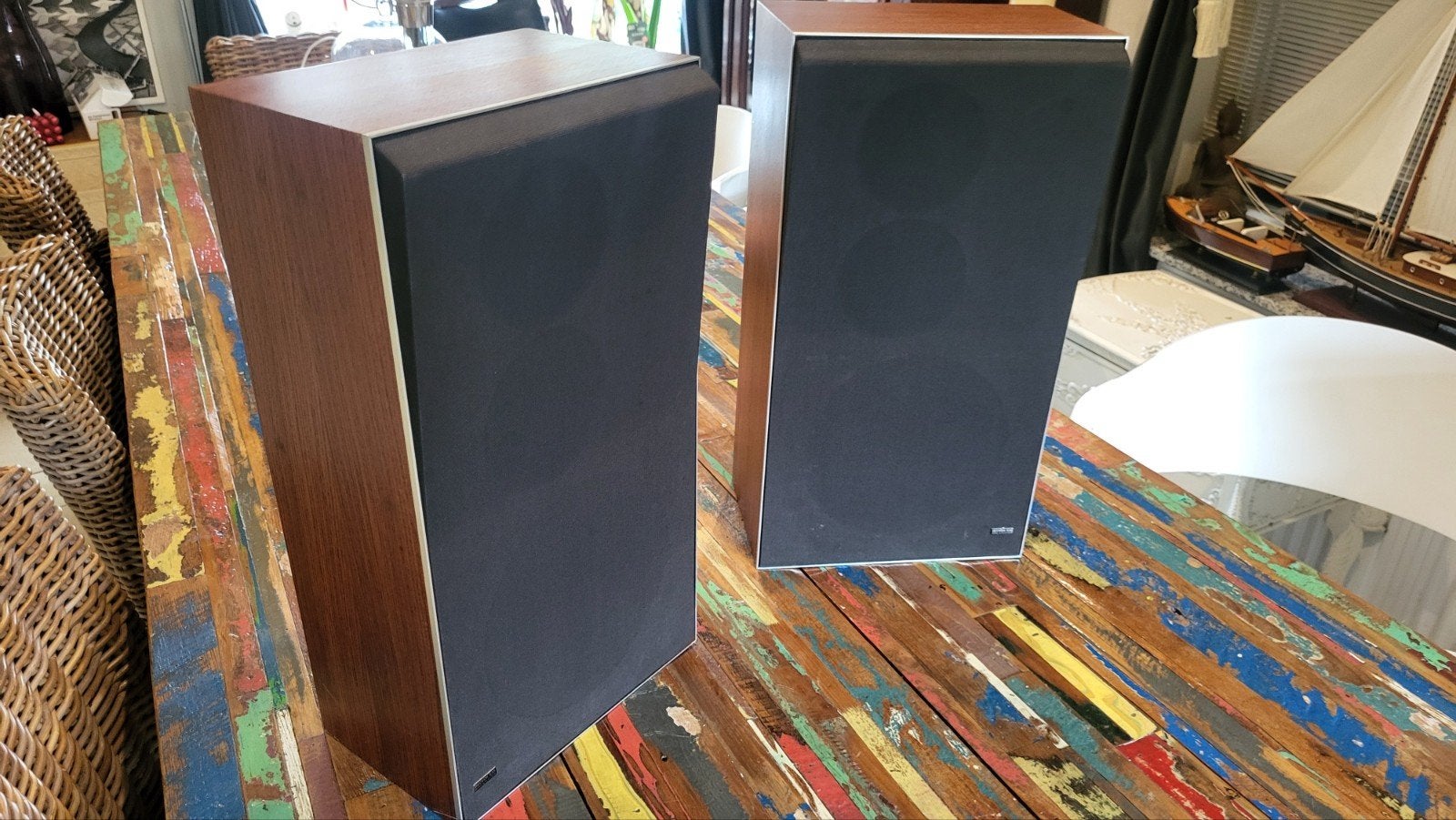 Zeer nette Vintage B&O audii speakers palissander hout, Ophalen, Gebruikt, Minder dan 60 watt, Bang & Olufsen