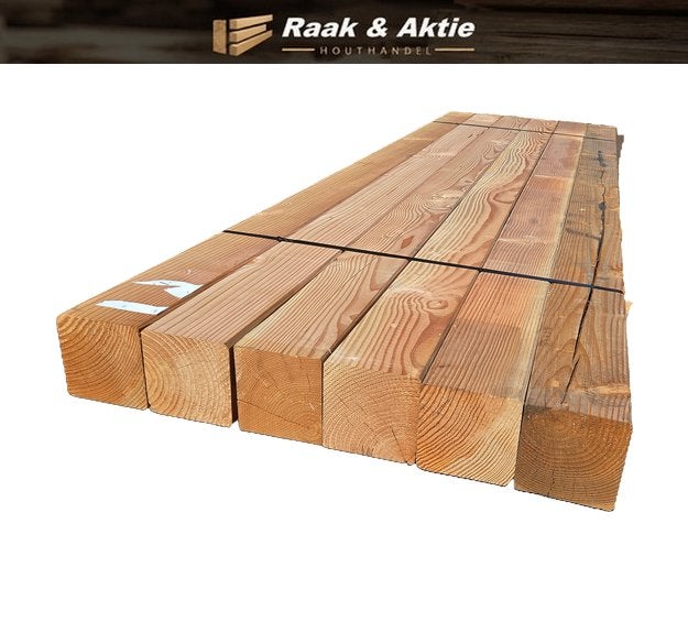 6 Douglas palen geschaafd 14x14 cm / 3.00 m lang  - nr: TB11, Ophalen, Nieuw, 250 cm of meer, Palen