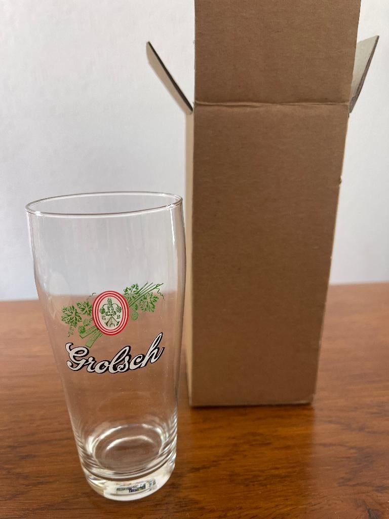 Bierglas  "Grolsch"  Nieuw in Doos, Ophalen of Verzenden, Nieuw, Glas of Glazen, Overige merken