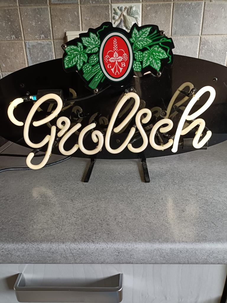 Neon verlichting Grolsch, Ophalen of Verzenden, Reclamebord, Plaat of Schild, Grolsch