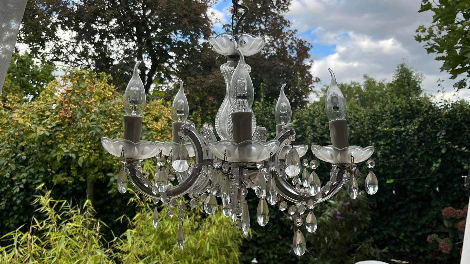 Kroonluchter 5 arms echt glas!, Eén persoon, Overige typen