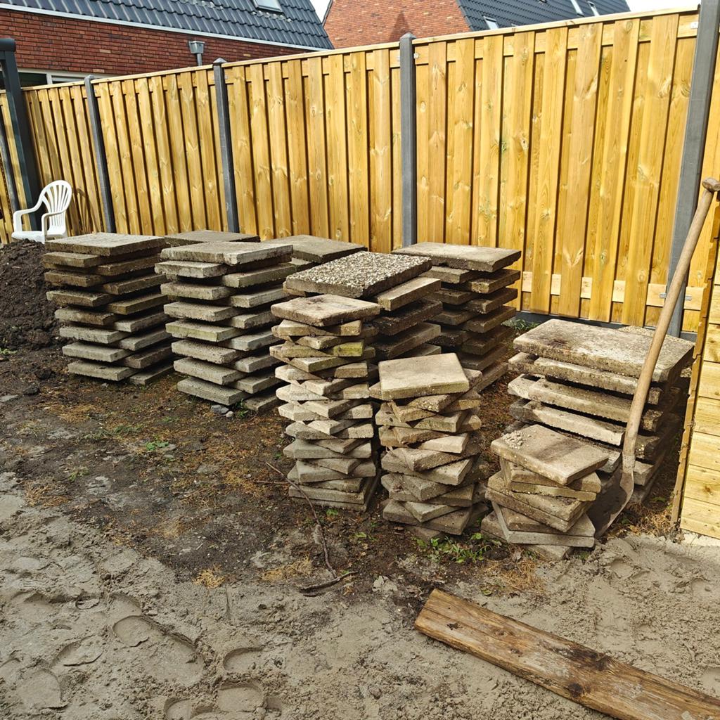 Gebruikte terrastegels en klinkers, Tuin en Terras, Tegels en Klinkers, Gebruikt, Terrastegels, Beton, 10 m² of meer, Ophalen of Verzenden