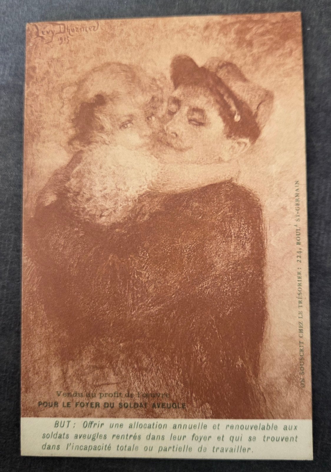 Oude Franse ansichtkaart: Soldaat met kind (WOI), Verzamelen, Verzenden, Voor 1920, Ongelopen, Politiek en Historie