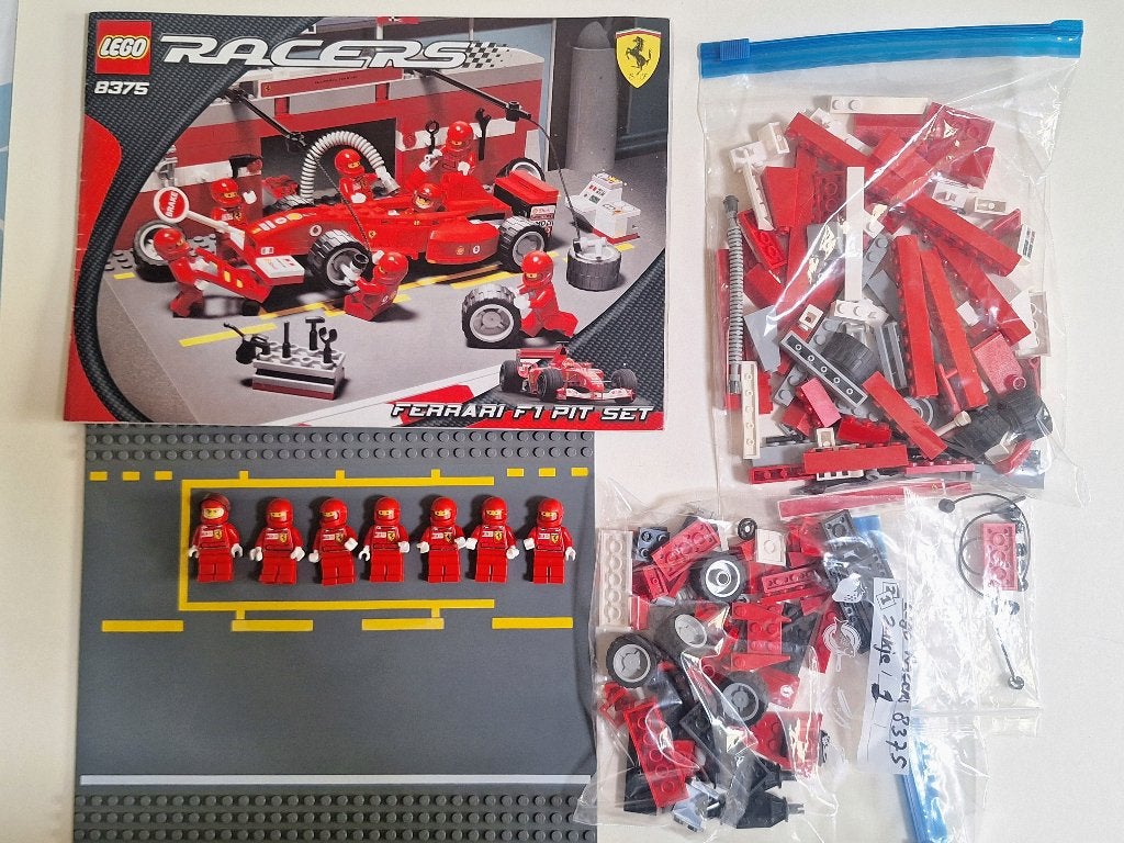 Lego Racers 8375 Ferrari F1 Pit Set, Gebruikt, Lego, Ophalen of Verzenden, Racers