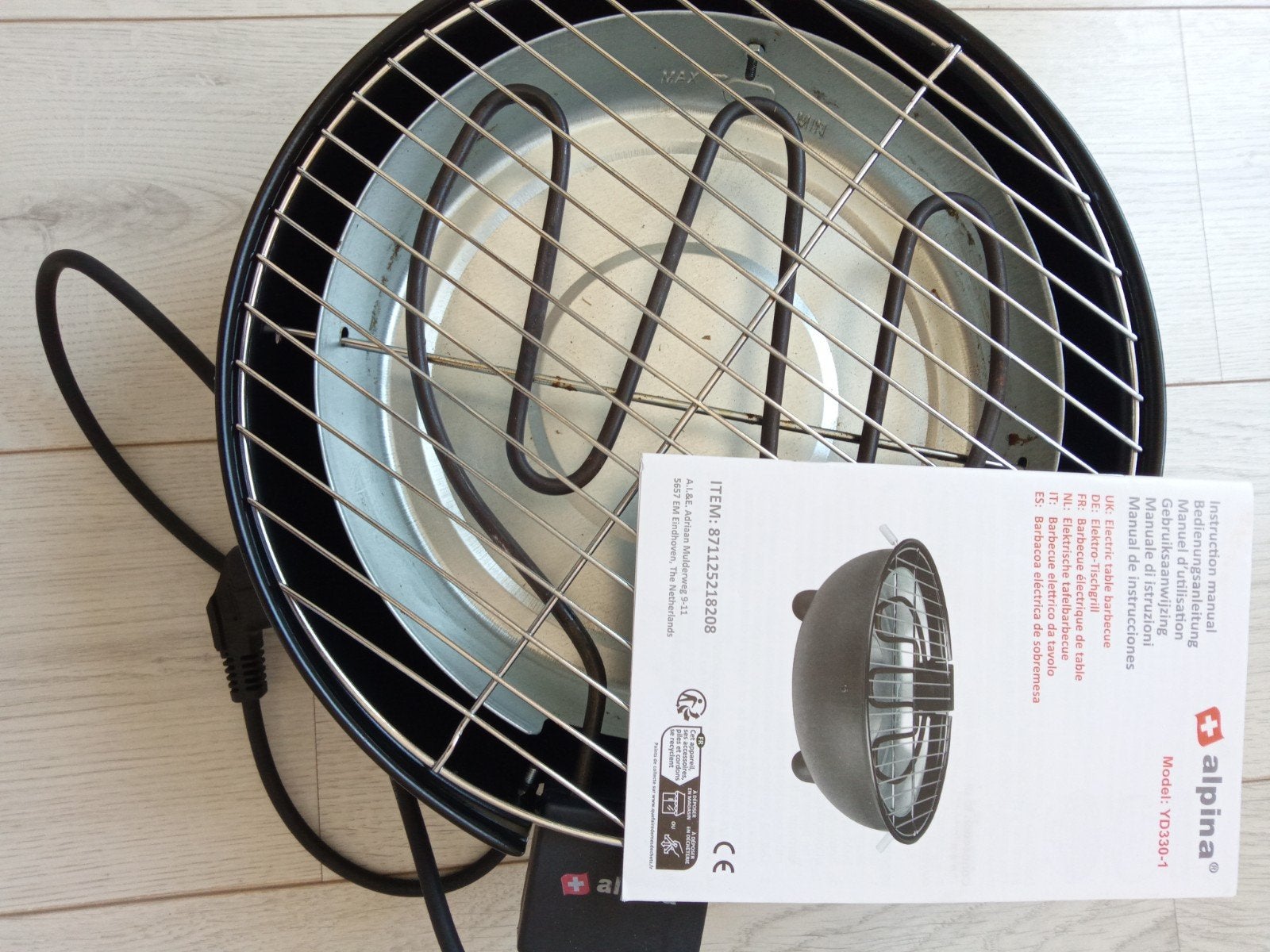 Tafel barbecue 1250w, Ophalen