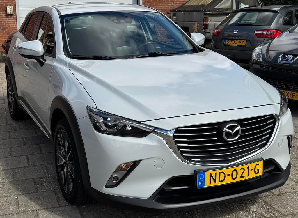 Mazda CX-3 2.0 Skyactiv-g 88KW 2017 Snowflake white, Auto's, Mazda, 1998 cc, 625 kg, Zwart, 4 cilinders