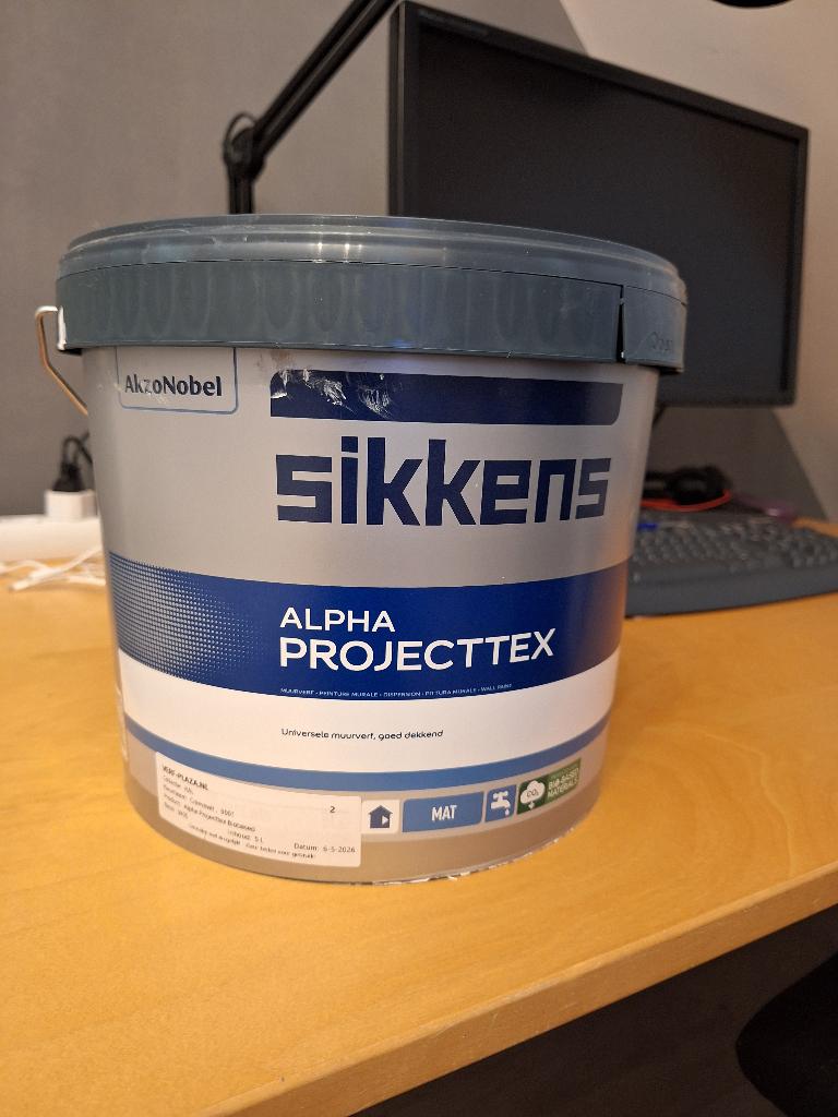 Sikkens Alpha Projecttex – RAL 9001, Ophalen, Overige kleuren, 5 tot 10 liter, Nieuw