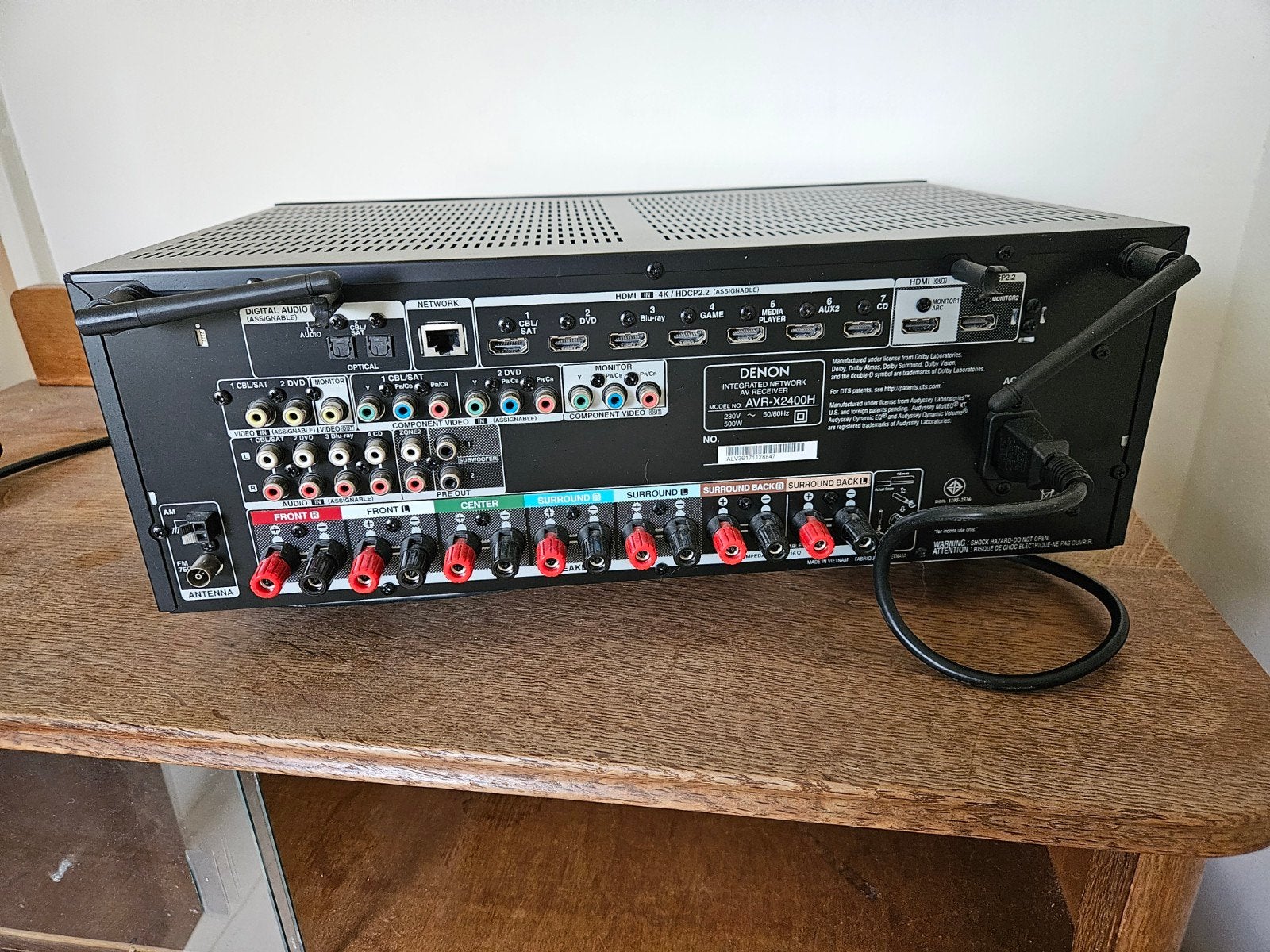 Denon AVR-X2400H AV-receiver - Zo goed als nieuw, Audio, Tv en Foto, Versterkers en Receivers, Ophalen, Zo goed als nieuw, 120 watt of meer
