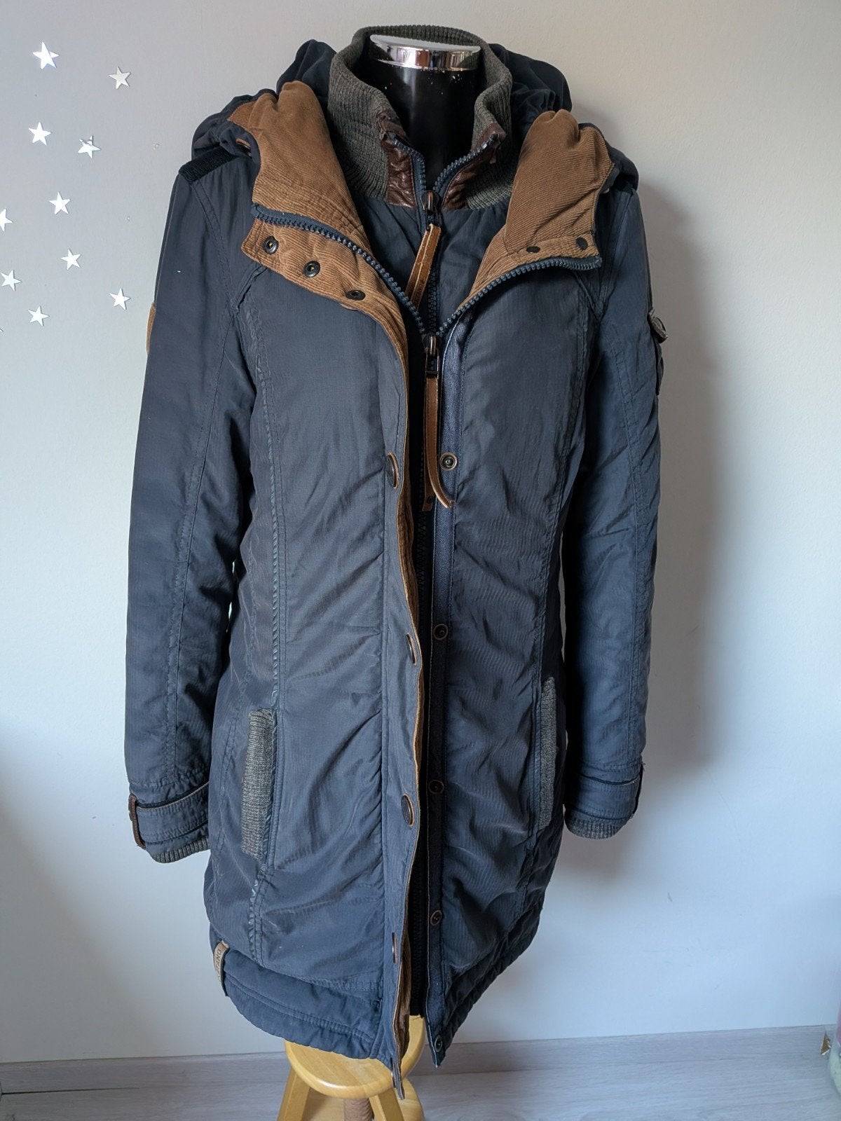 BlauweNaketano  Winterjas - L, Blauw, Maat 42/44 (L), Ophalen of Verzenden, Gedragen