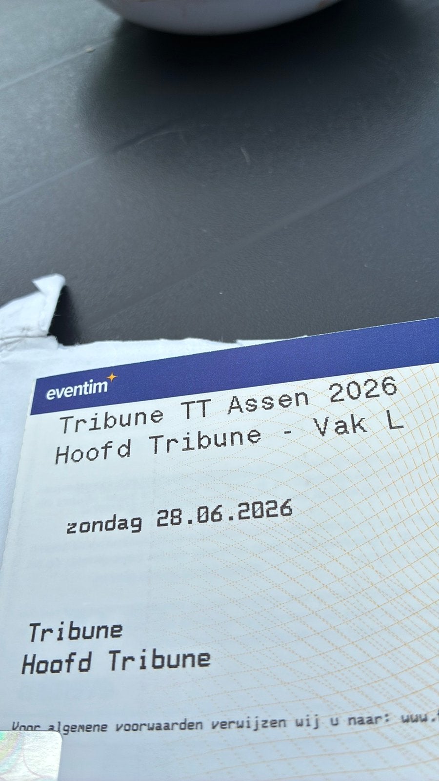 TT KAART hoofdtribune vak L, Eén persoon