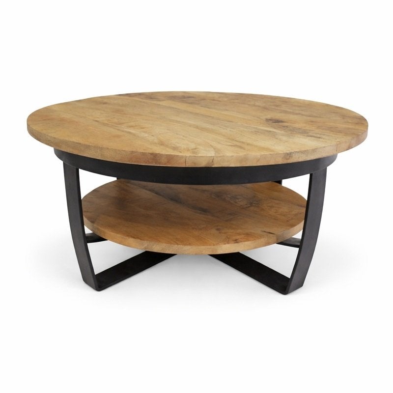 Salontafel Bijzettafel van Mangohout Tafel Mango, Overige houtsoorten, De Hanze Herten BV, Industrieel, Boho, Rond