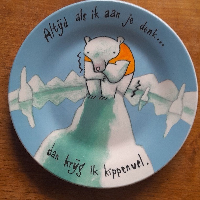 2 borden  "Altijd als ik aan je denk ... ", Gebruikt, Ophalen of Verzenden, Bord(en), Overige stijlen