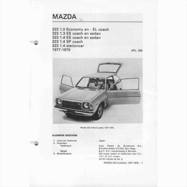 Mazda 323 Vraagbaak losbladig 1977-1979 #3 Nederlands, Ophalen of Verzenden, Gelezen, Mazda