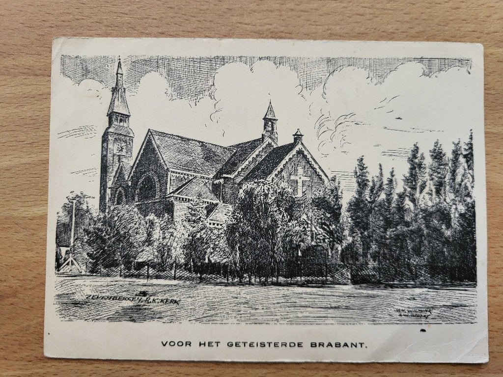 ansicht ZEVENBERGEN - Geteisterde Brabant GETEKEND, Ophalen of Verzenden, Voor 1920, Noord-Brabant