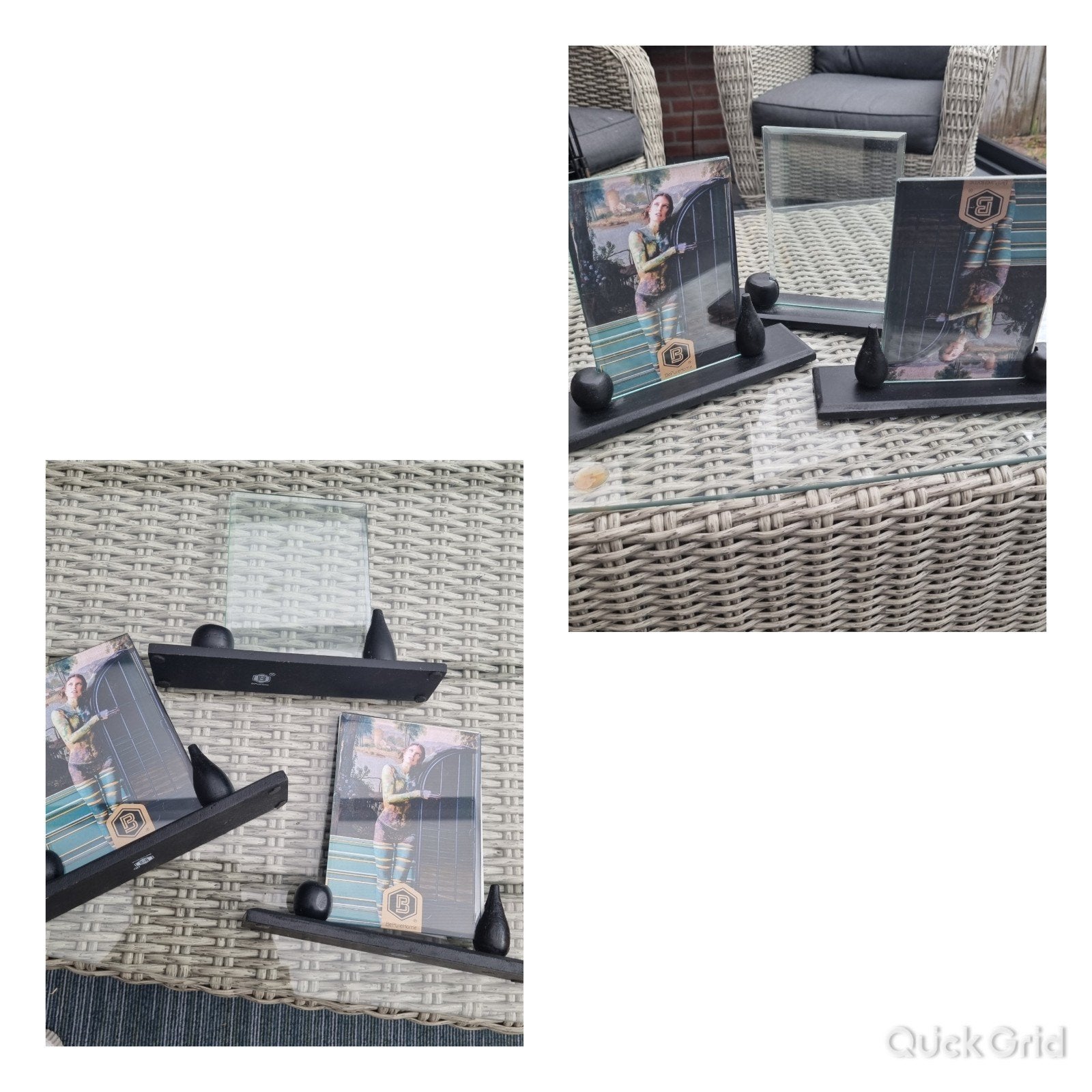 Set van 3 nieuwe fotolijstjes met zwarte houten voet, Ophalen of Verzenden
