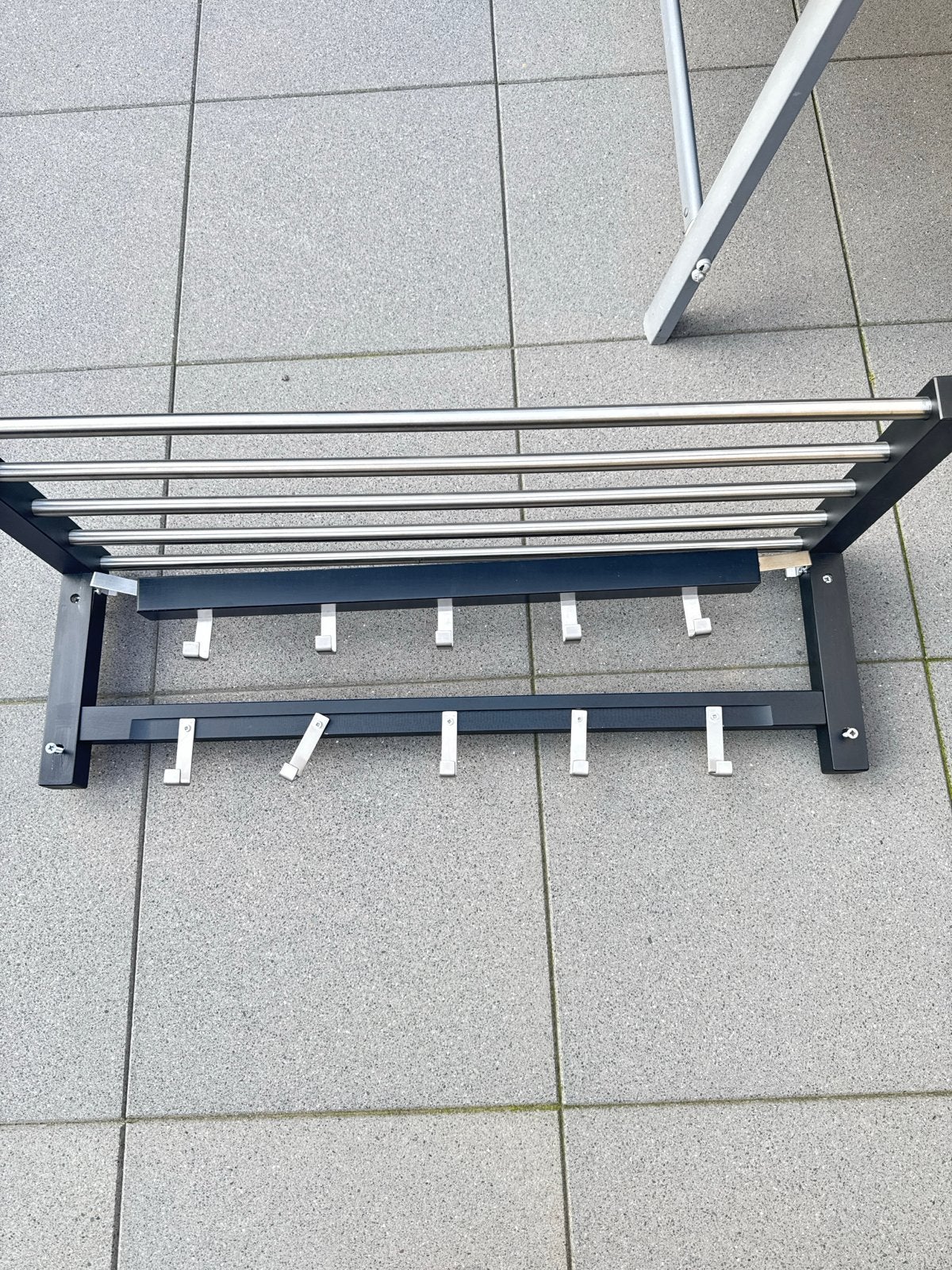 Grote zwarte IKEA kapstok met extra haken, Huis en Inrichting, Woonaccessoires | Kapstokken, Gebruikt, Minder dan 100 cm, Metaal