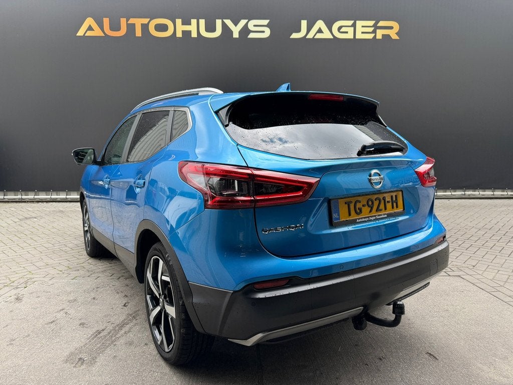 Nissan Qashqai 1.2 Tekna Pano Automaat 360 Navi Stoel.v Trek, Auto's, Nissan, Gebruikt, 4 cilinders, Blauw, Origineel Nederlands