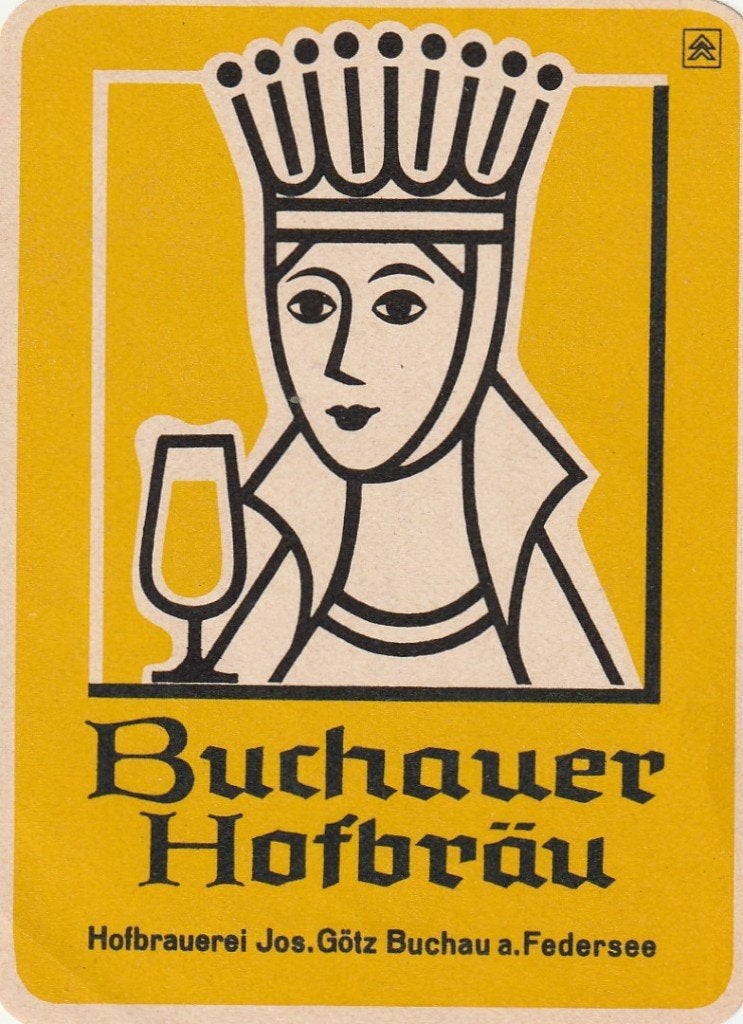 oud bieretiket Duitsland Hofbrauerei Buchau Buchauer Hofbräu, Verzenden, Gebruikt, Overige typen, Overige merken