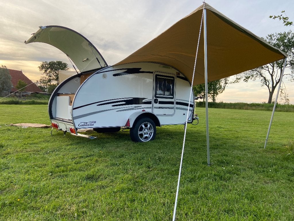 Gobanna - Mini/teardrop caravan 1200brake- luxe uitvoering, Overige merken, Tot en met 2, Lengtebed, Luifel