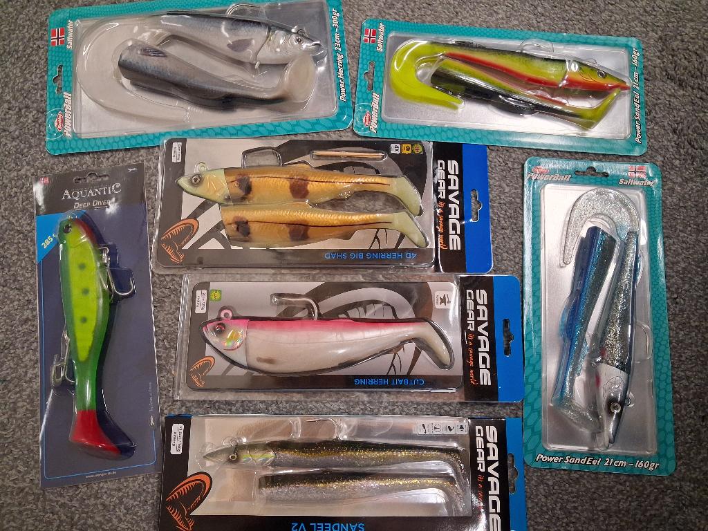 Heilbot/Kabeljauw kunstaas...set van 7 verp. (140-300 grams)