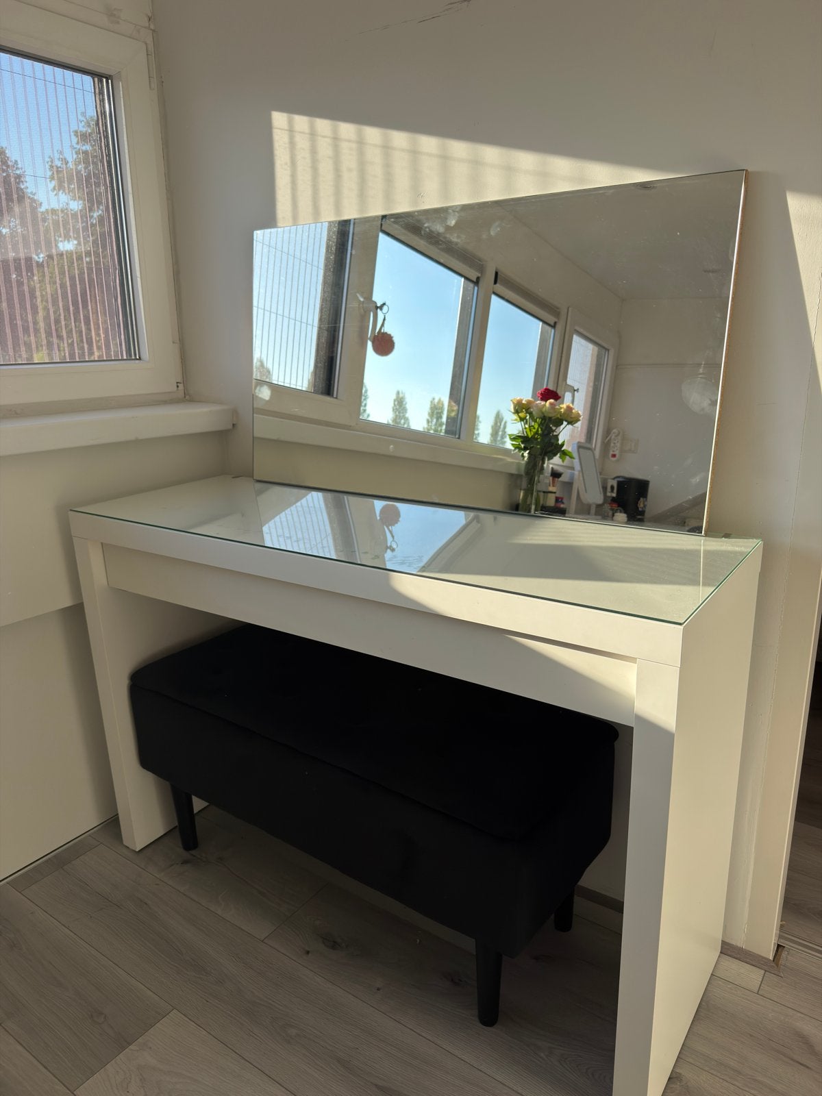 Kaptafel ikea incl bankje met opbergruimte, Ophalen, Zo goed als nieuw, 50 tot 100 cm, Minder dan 100 cm