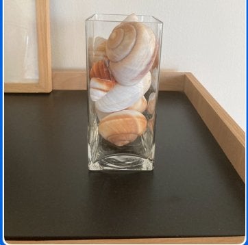 Mooie zware accubak met schelpen 18/10cm, Ophalen of Verzenden, Zo goed als nieuw, Glas