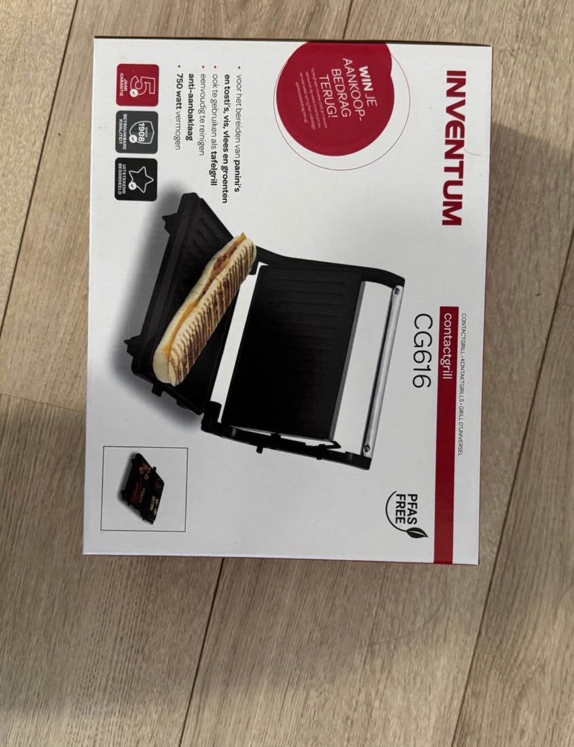 Nieuwe Inventum CG616 Contactgrill (PFAS-vrij!), Witgoed en Apparatuur, Contactgrills, Verzenden, Nieuw