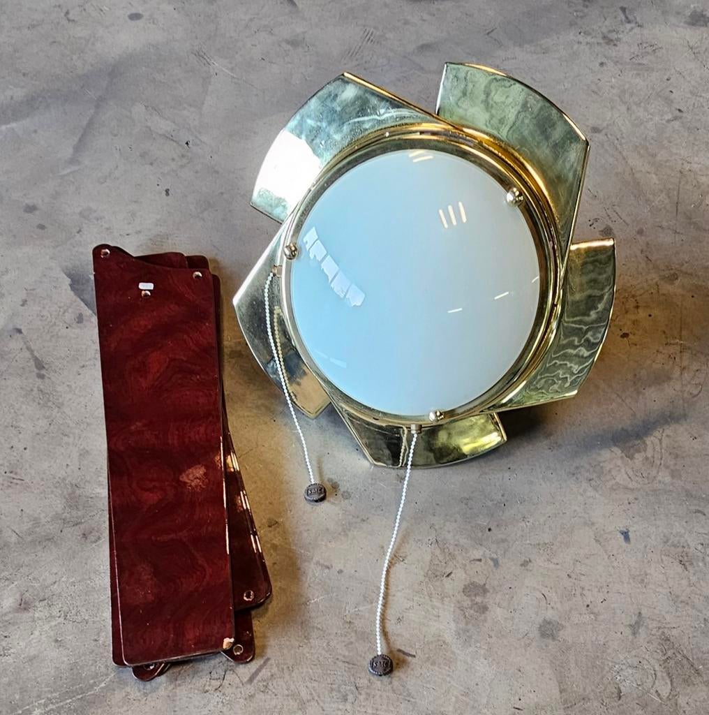 Vintage Plafondventilator met Verlichting en Verwisselbare B, Ophalen, Gebruikt, Vintage, Klassiek, Retro, Glas