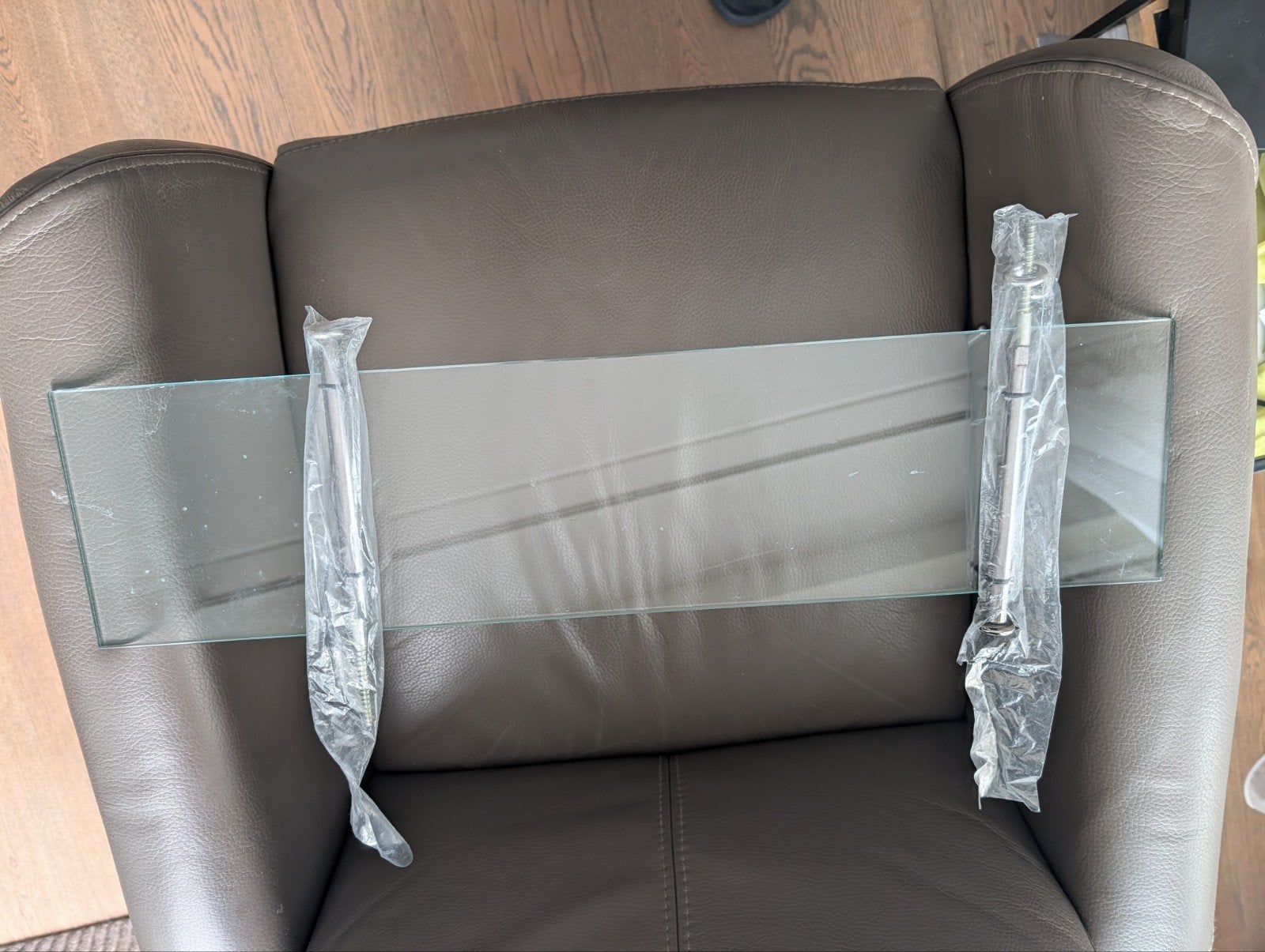 Glazen planchet met verchroomde beugels voor badkamer, Ophalen of Verzenden, Nieuw