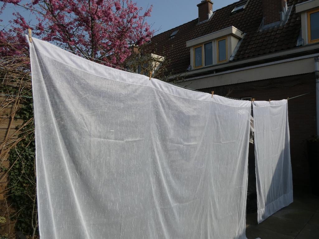 2x Witte vitrage, 290 x 235 en 140 x 185 cm (bxh), Ophalen, 200 cm of meer, Wit, Zo goed als nieuw