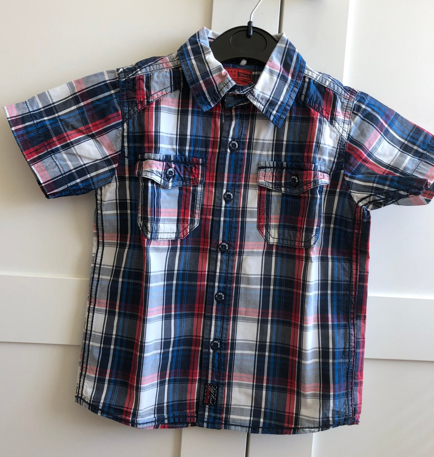 Stoer overhemd met korte mouw, maat 98/104, Name it, Kinderen en Baby's, Kinderkleding | Maat 98, Ophalen of Verzenden, Zo goed als nieuw