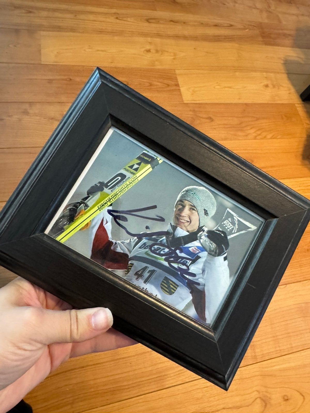 kamil stoch foto met handtekening, Ophalen of Verzenden, Hout, Minder dan 50 cm