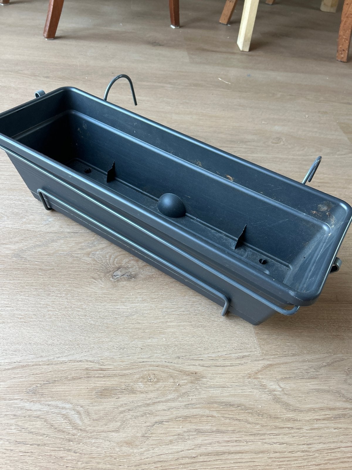 Elho Balkon Bloembak 50 cm met Beugel - Antraciet, Ophalen, Kunststof, Gebruikt, Minder dan 30 cm