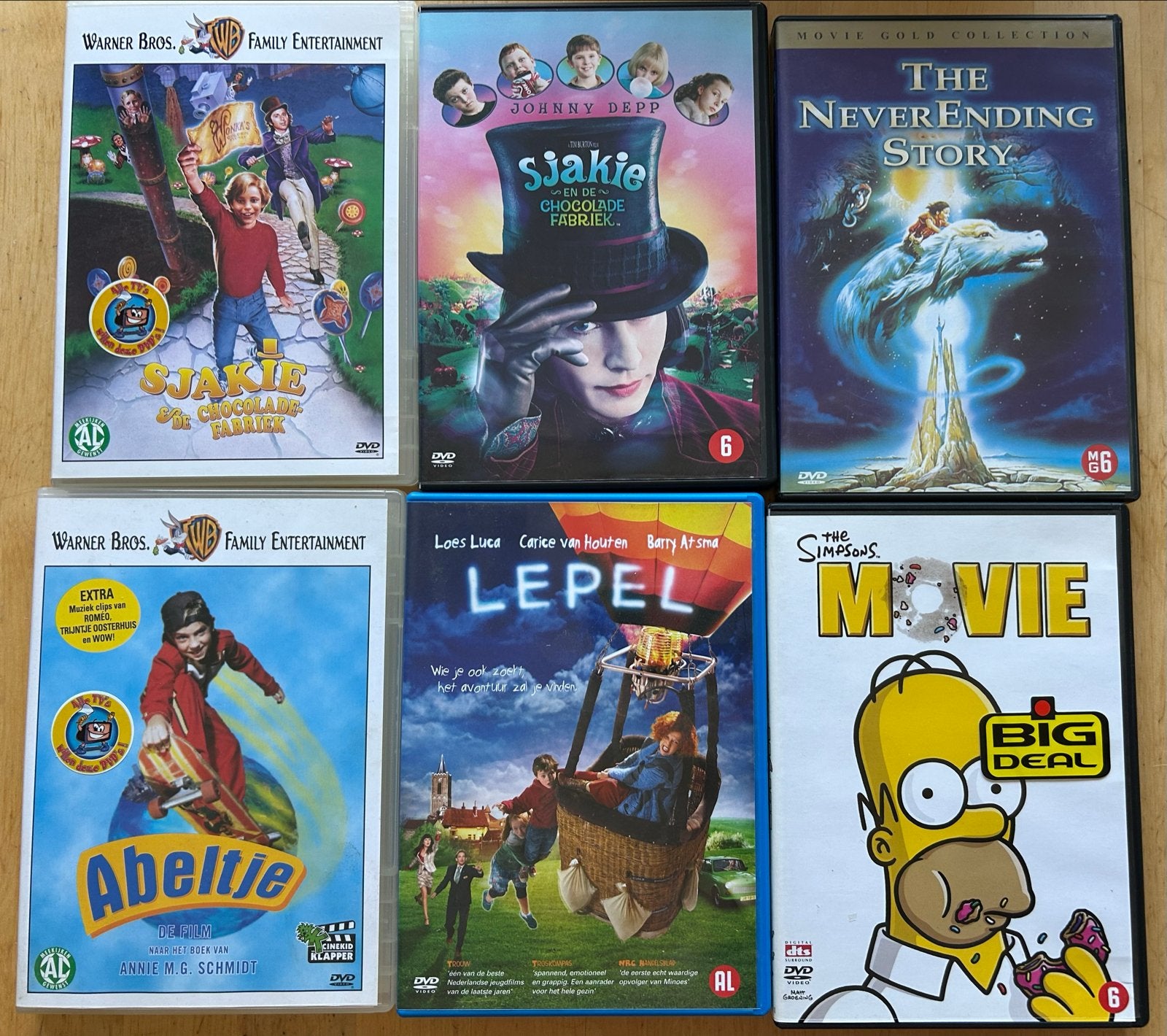 DVD Collectie: Sjakie, Abeltje, NeverEnding Story, Lepel, Si, Gebruikt, Verzamelbox, Alle leeftijden, Nederlands