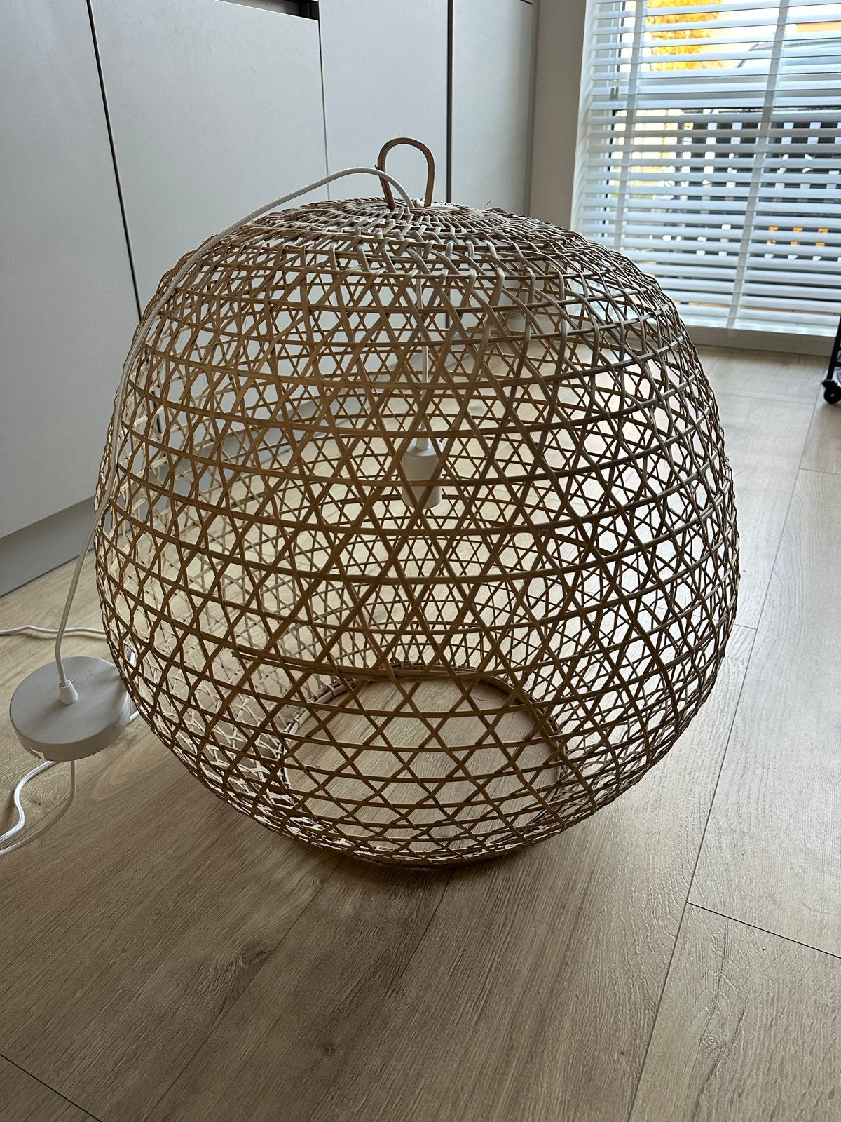 Rotan hanglamp xl, Ophalen, Natuurlijk materiaal, Nieuw, E27 (groot)