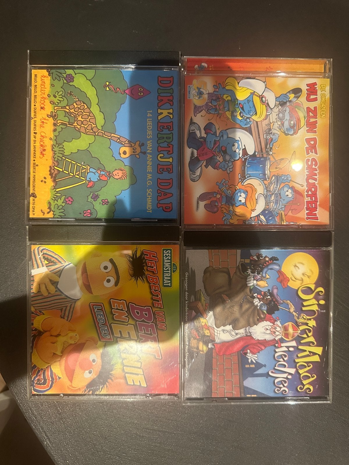 4x Kinder CD's: Dikkertje Dap, Smurfen, Bert & Ernie, Sinter, Cd's en Dvd's, Cd's | Kinderen en Jeugd, Gebruikt, Tot 2 jaar, Ophalen of Verzenden