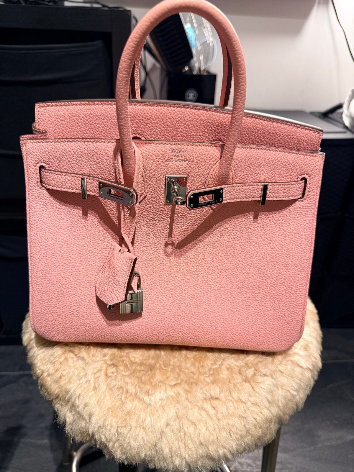Hermes Baby Rose Birkin Togo Leer 25 cm Handtas, Ophalen of Verzenden, Nieuw, Roze, Handtas