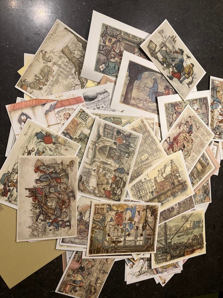 Anton Pieck verzameling prenten, Ophalen of Verzenden, 1940 tot 1960, Gebruikt, Overige onderwerpen