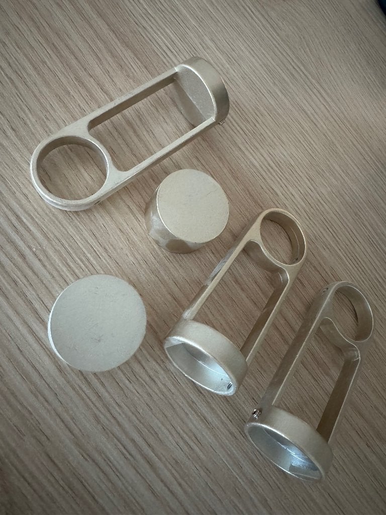 Gouden knoppen/steunen gordijnroede leenbakker, Overige merken, Ophalen, Gebruikt, Goud