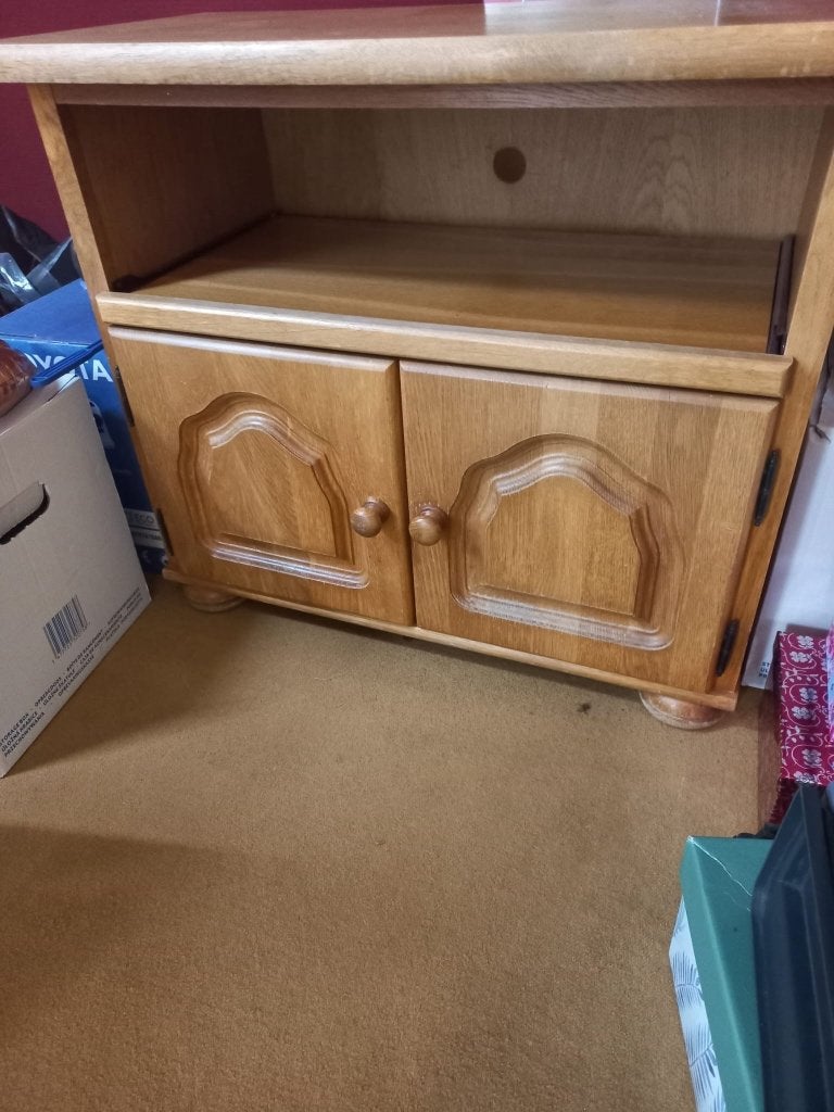 Tv meubel, Ophalen, Gebruikt, Eikenhout, 50 tot 100 cm