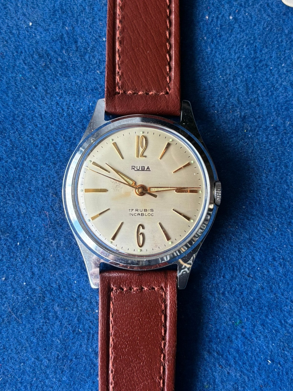 Mooi antiek ruba horloge nieuwstaat, Ophalen of Verzenden, Staal, Overige merken, 1960 of later