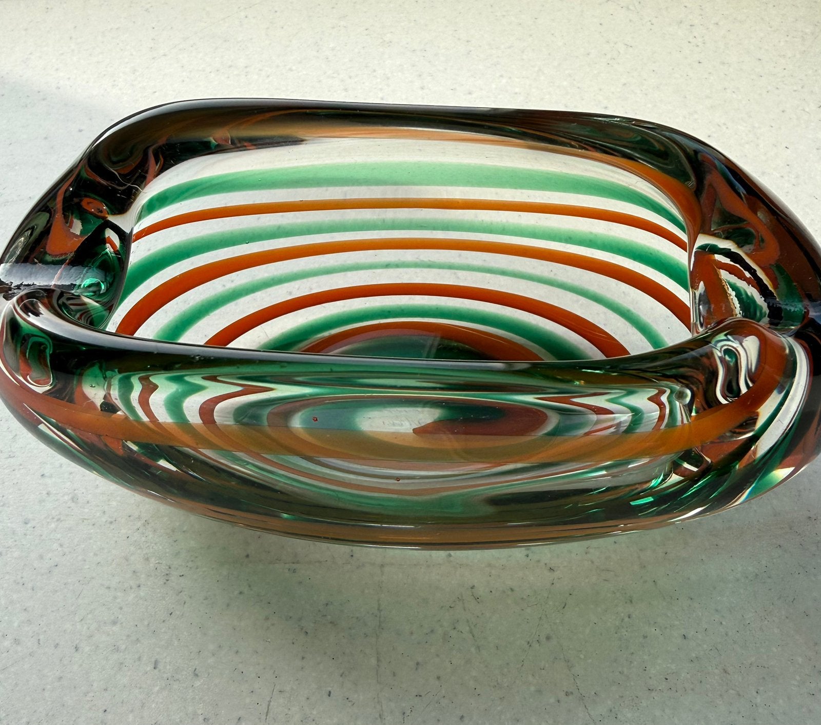 Uniek Leerdam glas Floris Meydam 1953 gesigneerde asbak, Ophalen of Verzenden