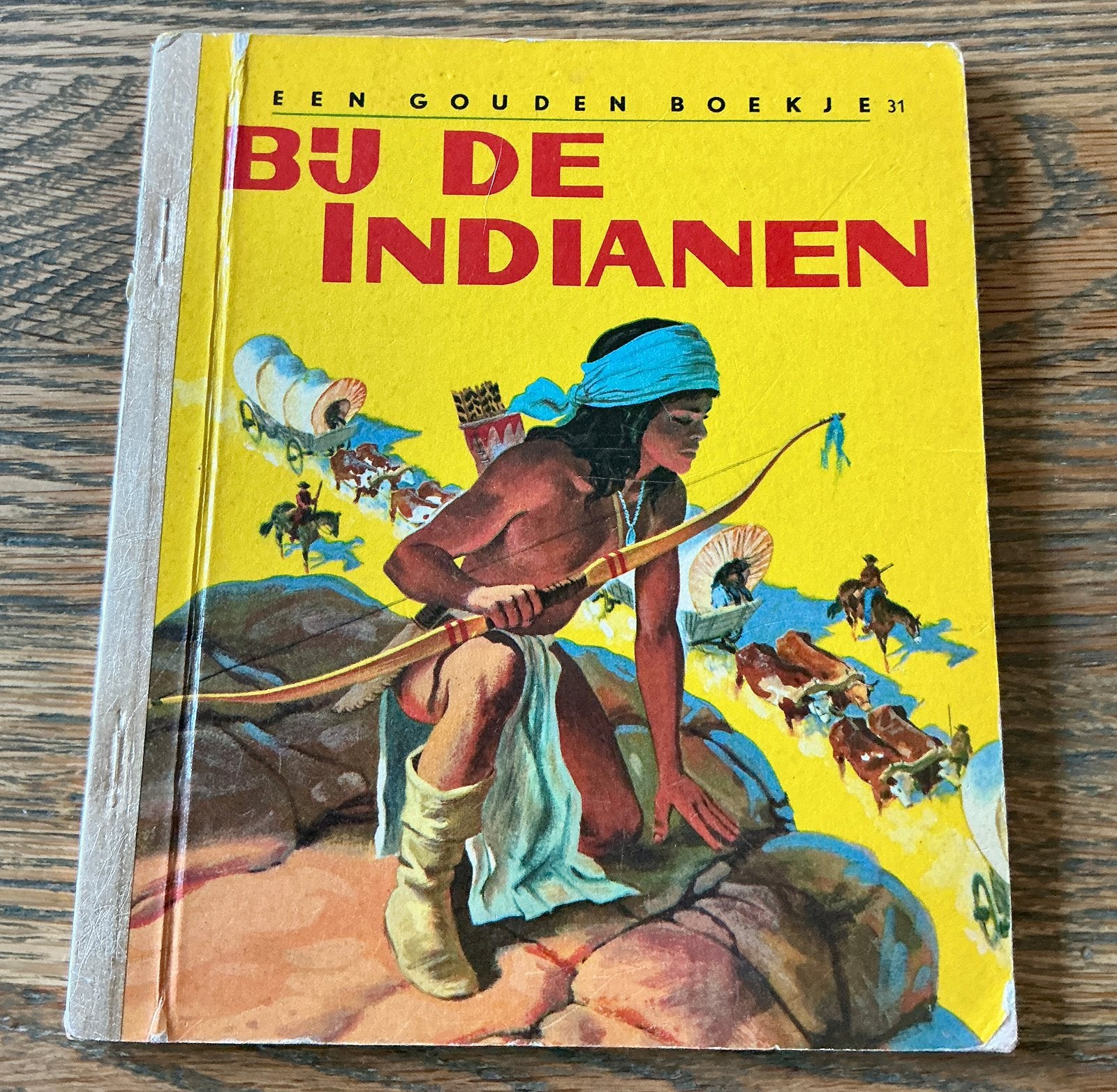 Een oud gouden boekje Bij de Indianen Annie m.g Schmidt 1957, Ophalen of Verzenden, Gelezen, Fictie algemeen, Gouden boekje