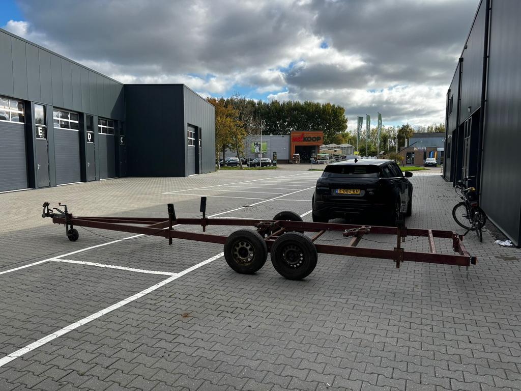 Stallingstrailer tandemasser 8m te koop, Watersport en Boten, Ophalen, Gebruikt, 1500 tot 3000 kg, Sloepentrailer