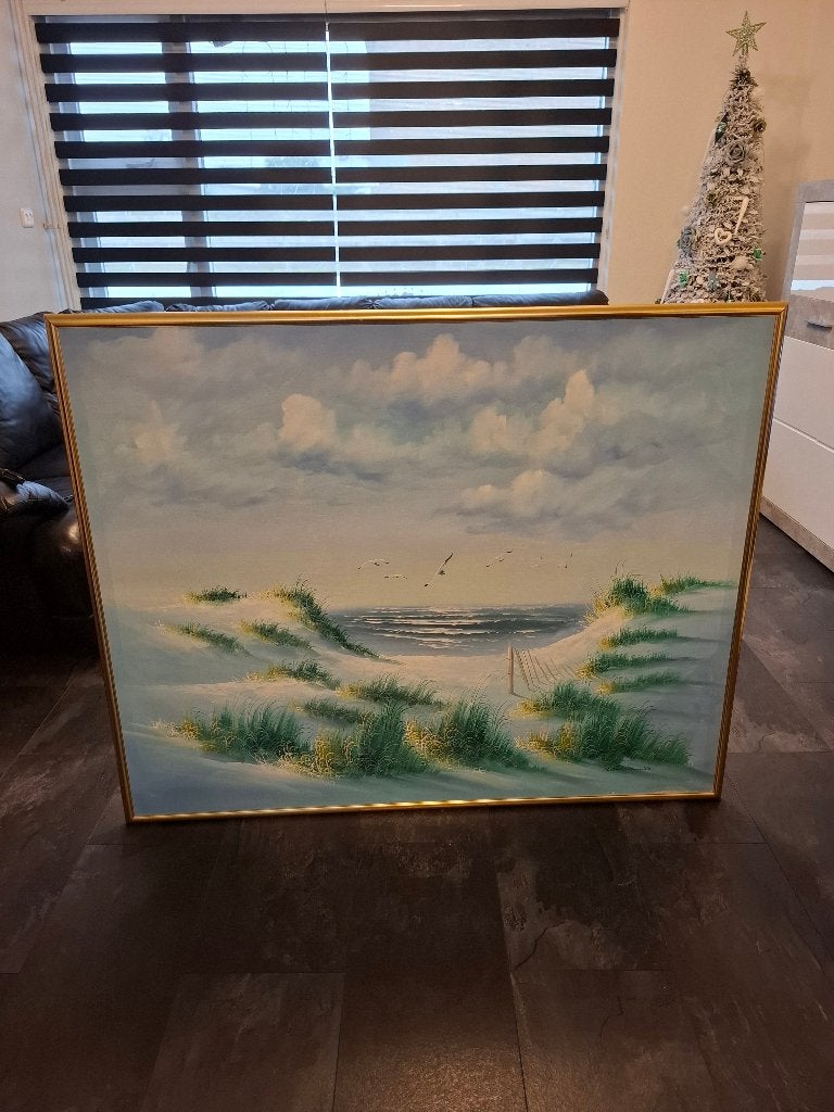 Mooie schilderij 130 cm bij 105 cm, Antiek en Kunst, Kunst | Schilderijen | Klassiek, Ophalen, Landschap