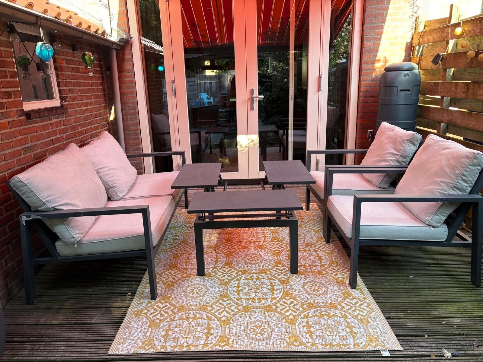 Mooie 4-delige tuinset van Manifesto Ballagio, Tuin en Terras, Ophalen, 4 zitplaatsen, Gebruikt, Aluminium